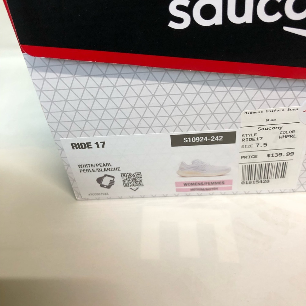 NIB Saucony Ride 17 White And Cream Women’s Tennis Shoes - Picture 5 of 5